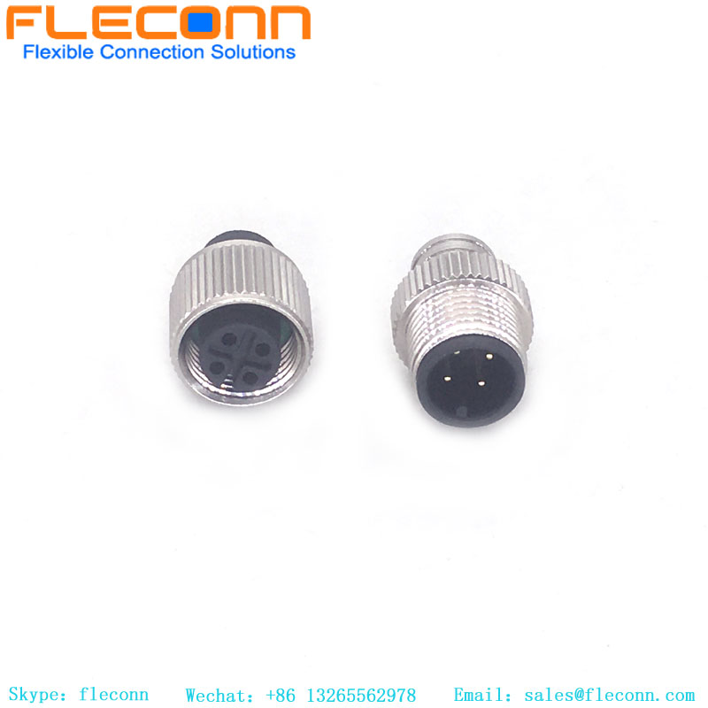 M12 4 Pin A-Coded Cable Molded Connector