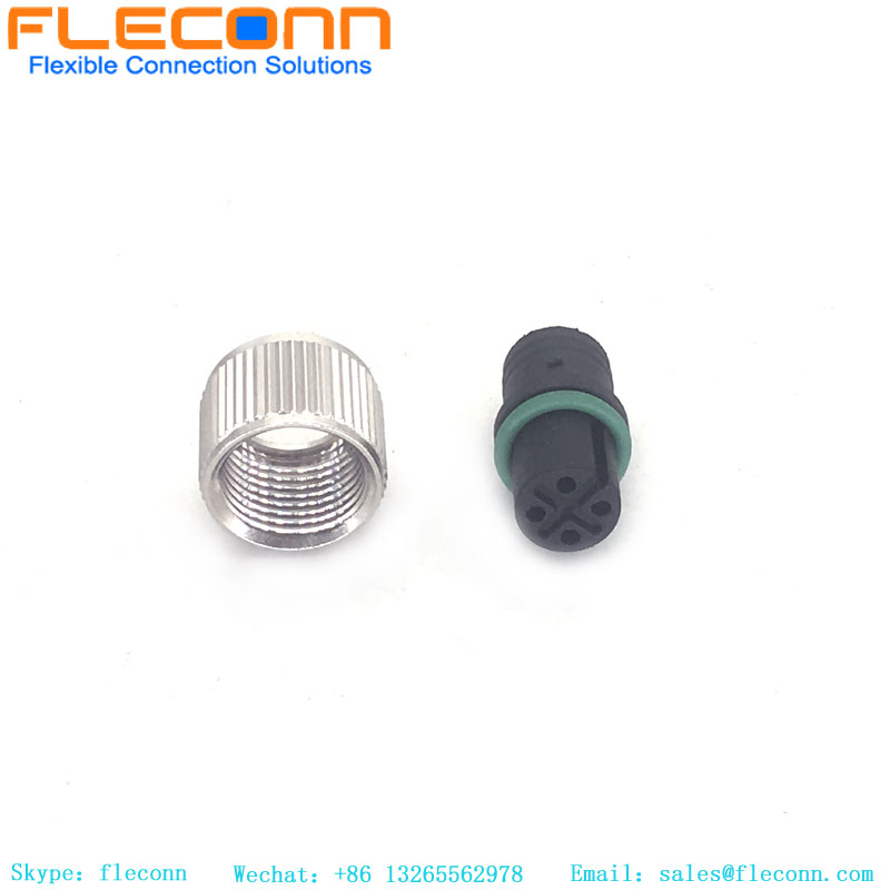 M12 4 Pin A-Coded Shield Molded Connector