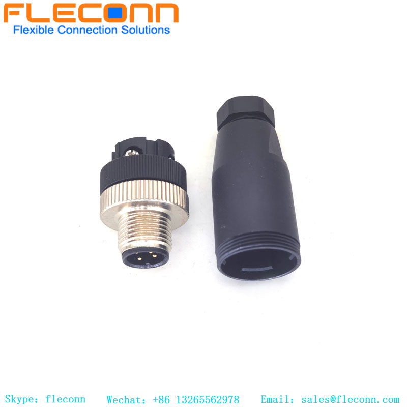 M12 4 Pin A Coded Male Field Wireable Connector